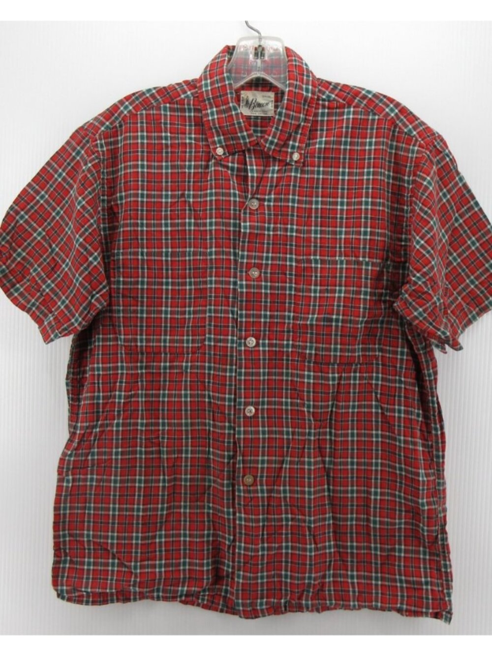 VINTAGE Beacon Shirt Medium Sanforized 60s Loop Collar Japan Woven *